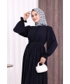 Düğme Detay Elbise 6055 Lacivert
