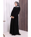 Düğme Detay Elbise 6055 Siyah