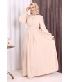 Düğme Detay Elbise 6055 Taş