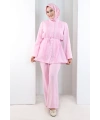 Düğme Detay İkili Takım 8711 Pembe