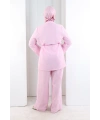 Düğme Detay İkili Takım 8711 Pembe
