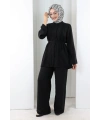 Düğme Detay İkili Takım 8711 Siyah