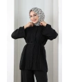 Düğme Detay İkili Takım 8711 Siyah