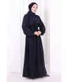 Düğme Detaylı Elbise 6097 Lacivert