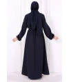 Düğme Detaylı Elbise 6097 Lacivert