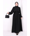 Düğme Detaylı Elbise 6097 Siyah