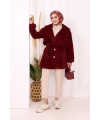 Düğmeli Kaban 70059 Bordo