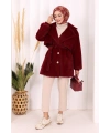 Düğmeli Kaban 70059 Bordo