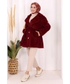 Düğmeli Kaban 70059 Bordo