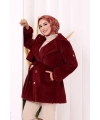Düğmeli Kaban 70059 Bordo