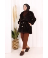 Düğmeli Kaban 70059 Kahverengi