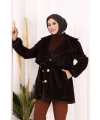 Düğmeli Kaban 70059 Kahverengi