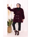 Düğmeli Kaban 70059 Mor