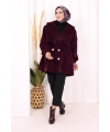 Düğmeli Kaban 70059 Mor