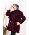 Düğmeli Kaban 70059 Mor