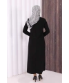 Düz Bisklet Yaka Uzun Kol İç Sandy Elbise 3202 Siyah