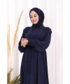 Elbiseli Abaya Takım ŞAL HEDİYE 3883 Lacivert
