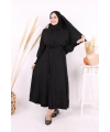 Elbiseli Abaya Takım ŞAL HEDİYE  3883 Siyah