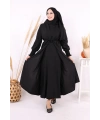 Elbiseli Abaya Takım ŞAL HEDİYE  3883 Siyah