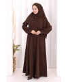 Eşarplı Elbise 6059 Kahverengi