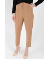 Fermuarlı Cep Detaylı Kalem Pantolon 0201 Taba