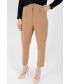 Fermuarlı Cep Detaylı Kalem Pantolon 0201 Taba