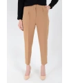 Fermuarlı Cep Detaylı Kalem Pantolon 0201 Taba