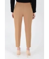 Fermuarlı Cep Detaylı Kalem Pantolon 0201 Taba
