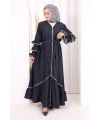 Fırfır Detaylı Abaya 6078 Lacivert