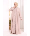 Fırfır Detaylı Elbise 6066 Somon