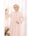 Fırfır Detaylı Elbise 6066 Taş