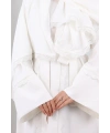 Fırfır Taşlı Detaylı Şallı Abaya 9204 Ekru