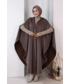 Foks Kumaş Kapşonlu Panço 70130 DUMAN