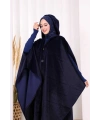Foks Kumaş Kapşonlu Panço 70130 Lacivert
