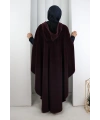 Foks Kumaş Kapşonlu Panço 70130 Mürdüm