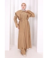 Geniş Yakalı İkili Takım 8036 Taba