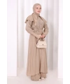 Geniş Yakalı İkili Takım 8036 Vizon