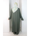 Hac Umre Düğmeli İkili Takım 6057 Mint