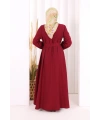 Hac Umre Elbise Boydan Düğmeli 7053 Bordo