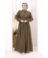 Hac Umre Elbise Boydan Düğmeli 7053 Haki