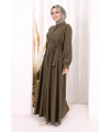 Hac Umre Elbise Boydan Düğmeli 7053 Haki