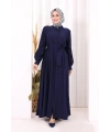 Hac Umre Elbise Boydan Düğmeli 7053 Lacivert