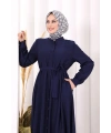 Hac Umre Elbise Boydan Düğmeli 7053 Lacivert