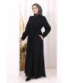 Hac Umre Elbise Boydan Düğmeli 7053 Siyah