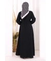 Hac Umre Elbise Boydan Düğmeli 7053 Siyah
