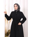 Hac Umre Elbise Boydan Düğmeli 7053 Siyah