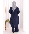 Hac Umre Keten Tunik Pantolon Takım 8013 Lacivert