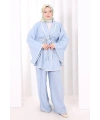 İkili Şeritli Takım 8699 Bebe Mavisi