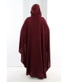 Kapşonlu Fermuarlı Pelerin 7078 Bordo