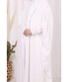 Kapüşonlu Abaya ve  Elbise İkili Takım 70013 Ekru